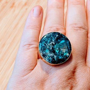 One of a kind cocktail ring- beautiful blues!